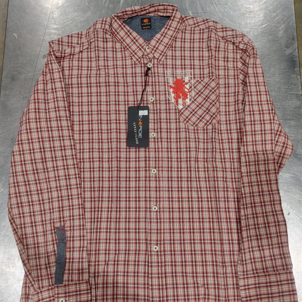 Brand New ENERGIE Oberlin Montreal R3d L1ons XXL Red Plaid Shirt